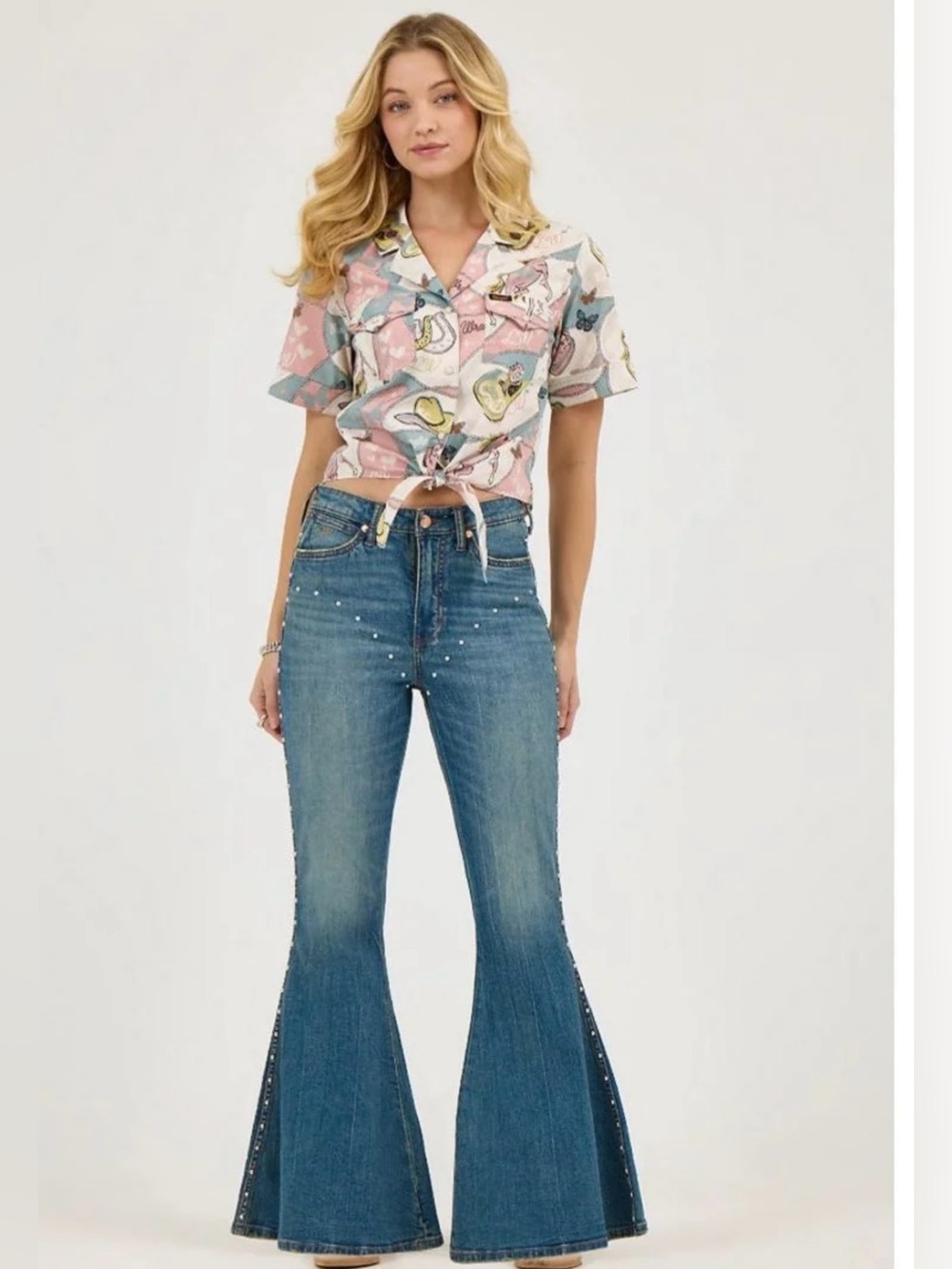 Wrangler X Lainey Wilson Bejeweled Bell Bottom Jeans